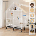 Large 2 tier Bird Cage with
Wheels Stand House Shape