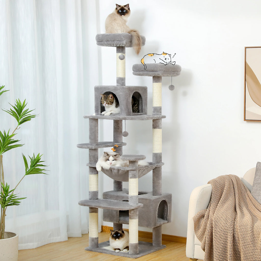 Large Cat Tree and Tower for Indoor Cats With Scratching Posts