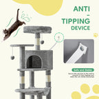 44In Cat Tree Tall Multi-Cat Climbing Tower for Indoor Cat