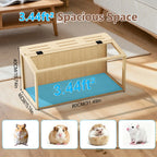 60/80CM Large Natural Wooden Cage Built-in LED Light