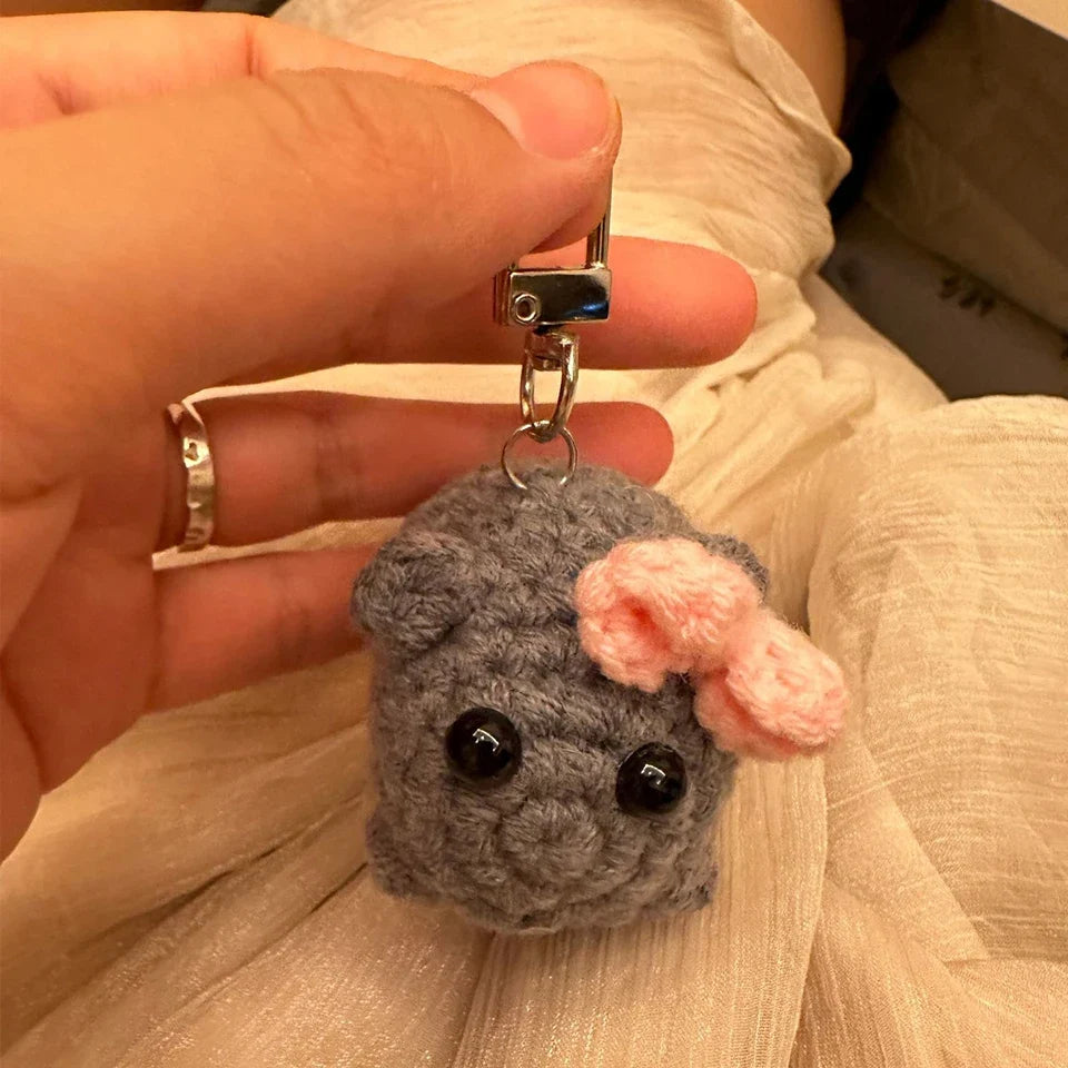 Sad Hamster Violin Song Plush Keychain Bag Charm Cute 2024 Key Ring Accessories Gift