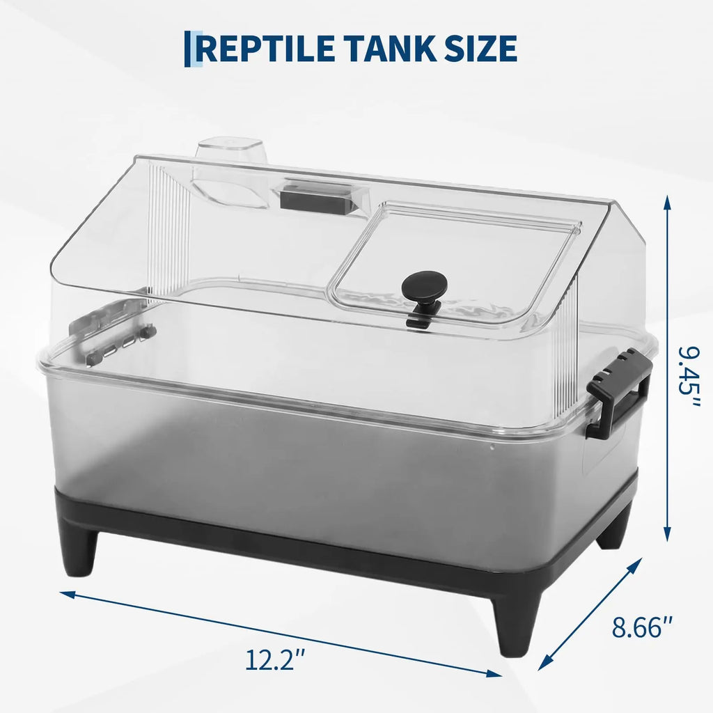 Small Reptile Terrarium Kit W/ Lid, Acrylic Tank, Heating Pad, For Gecko Lizard Tarantula Frog