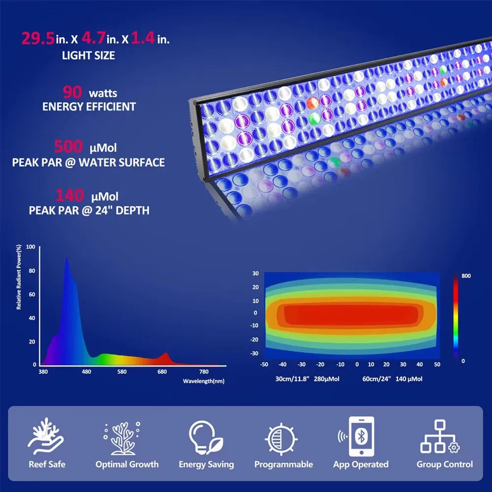 Full Spectrum LED Marine Aquarium Lamp For 60-240cm Led Fish Tank Lights