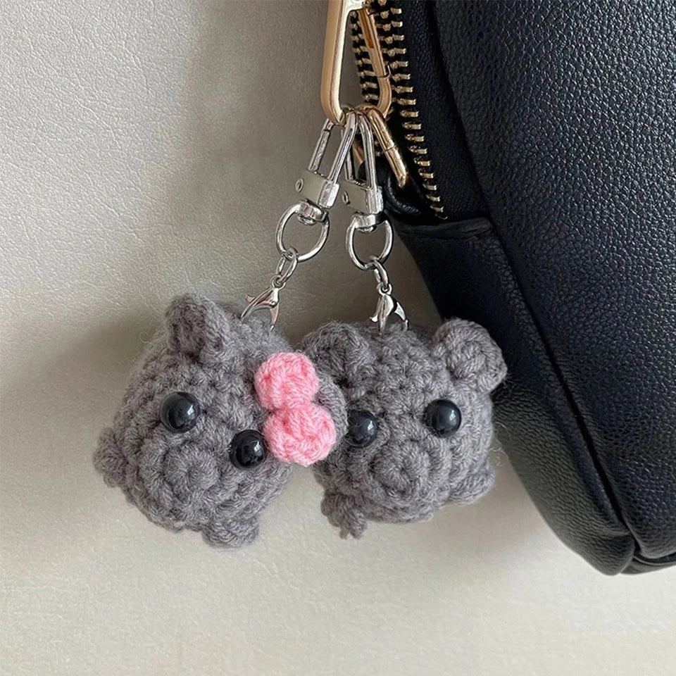 Sad Hamster Violin Song Plush Keychain Bag Charm Cute 2024 Key Ring Accessories Gift