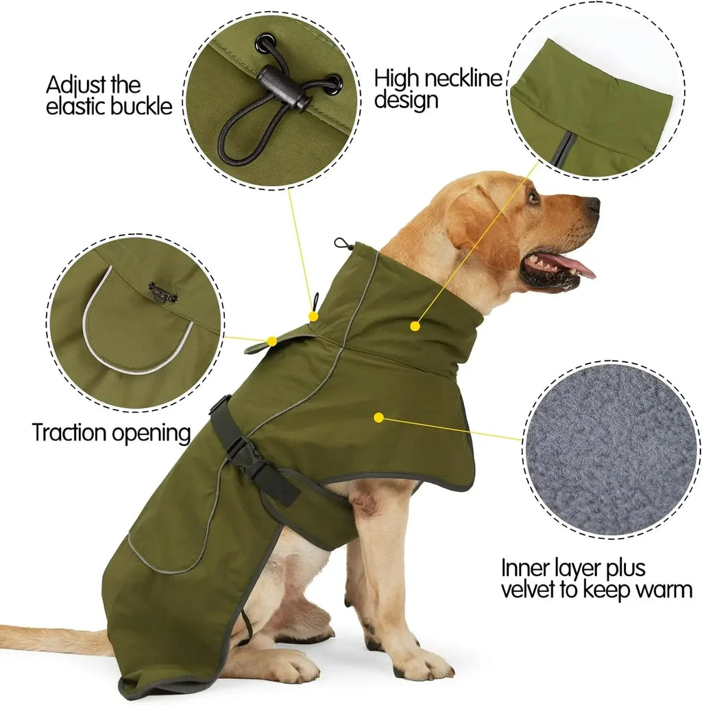 Winter Clothes for Dogs Adjustable Clothes with Harness for Small Medium Large Dog