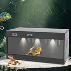 Large Reptile Tank Front Opening w/ Temperature Control Glass Sliding Door for Lizard Snake