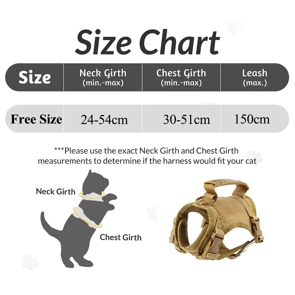 Tactical Puppy Harness Leash Set – Adjustable Military-Style Vest for Small Dogs & Cats
