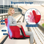 2 Pcs Reclining Stadium Seat Padded Backrest Adjustable Armrests for Outdoor Camping