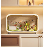 Creative fish tank transparent w/ lid aquarium desktop ecological landscaping ornamental