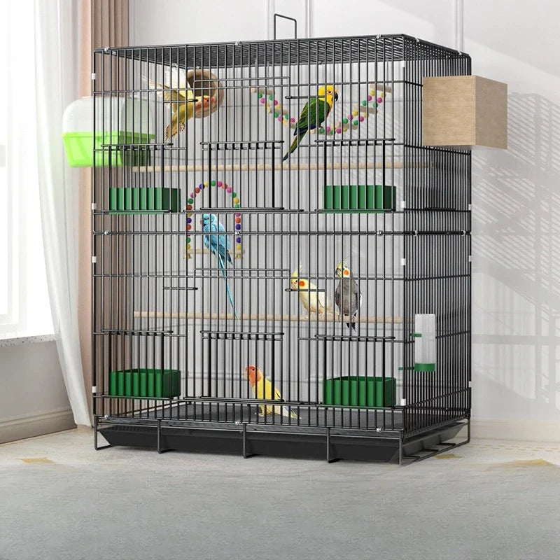 Large Bird Cage Multi Level Double Deck Spacious Easy Clean Indoor/Outdoor Cockatiel Budgie