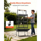 32.7x31.1x82.7 inch Bird Cage, Open Flat Top, Slide-Out Tray