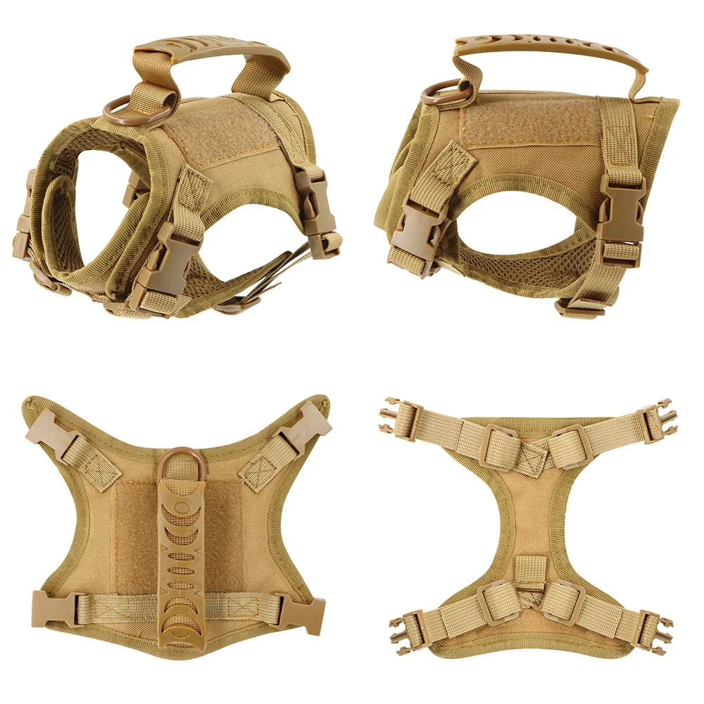 Tactical Puppy Harness Leash Set – Adjustable Military-Style Vest for Small Dogs & Cats
