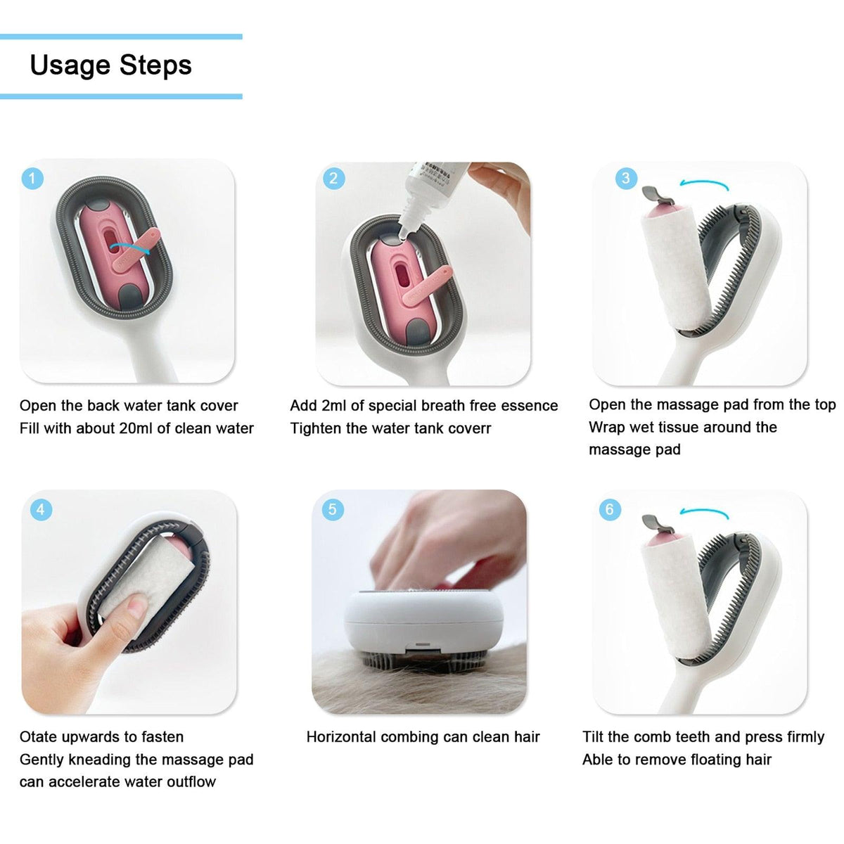 Cat Cleaning Comb Professional Brush for Dog or Cat Removes Loose Hair Eliminate Tangles