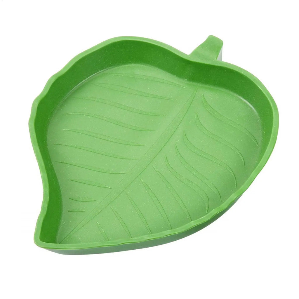 Reptile Leaf Shape Dish Flat Water Plate for Lizards Young Bearded Dragons Chameleon Small Snakes Water Plate for Turtle Lizards