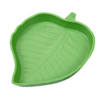 Reptile Leaf Shape Dish Flat Water Plate for Lizards Young Bearded Dragons Chameleon Small Snakes Water Plate for Turtle Lizards