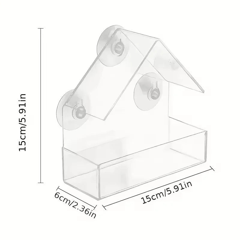 Transparent Bird Feeder Birds House for Outdoor Window