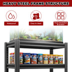 Heavy Duty Metal Aquarium Stand for 20-30 Gallon Fish Tank, 3-Tier Adjustable Storage Shelf, Holds up to 400 Lbs
