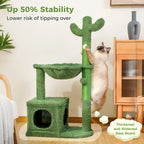 Cactus Cat Tree with Large Condo, Hammock, Dangling Ball, Cat Tower, Indoor, Cat Toys
