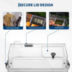 Small Reptile Terrarium Kit W/ Lid, Acrylic Tank, Heating Pad, For Gecko Lizard Tarantula Frog