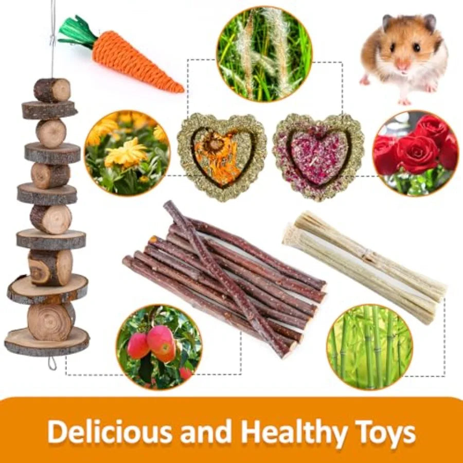 Hamster Toys Set, Guinea Pig Small Animal Toy Cage Accessories, Chinchillas, Gerbils, Rats, Rabbit Rodents