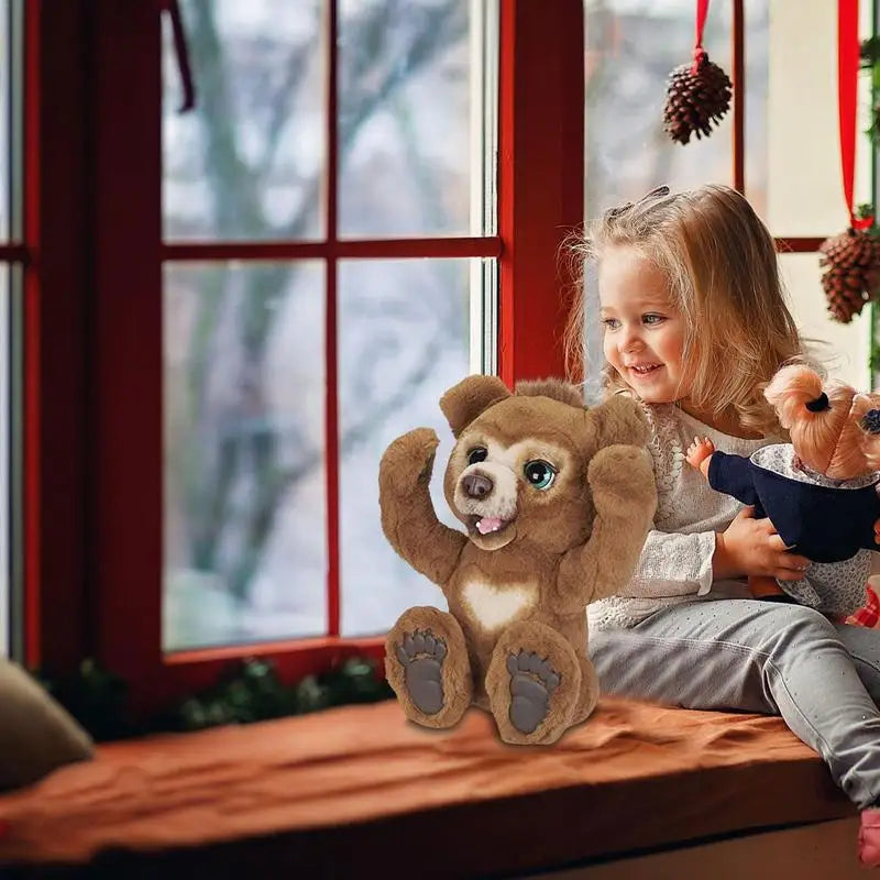 Soft Curious Bear Animals Doll Kids Toy Cute Bear With Sound