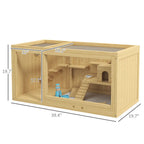 Extra Large Multi - Layer Cage Wooden with Pull - Out Tray And Openable Top
