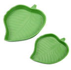 Reptile Leaf Shape Dish Flat Water Plate for Lizards Young Bearded Dragons Chameleon Small Snakes Water Plate for Turtle Lizards