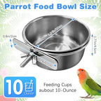 Bird Cage Feeder Cups 2PCS Parrot Food Water Bowl Holder Clamp