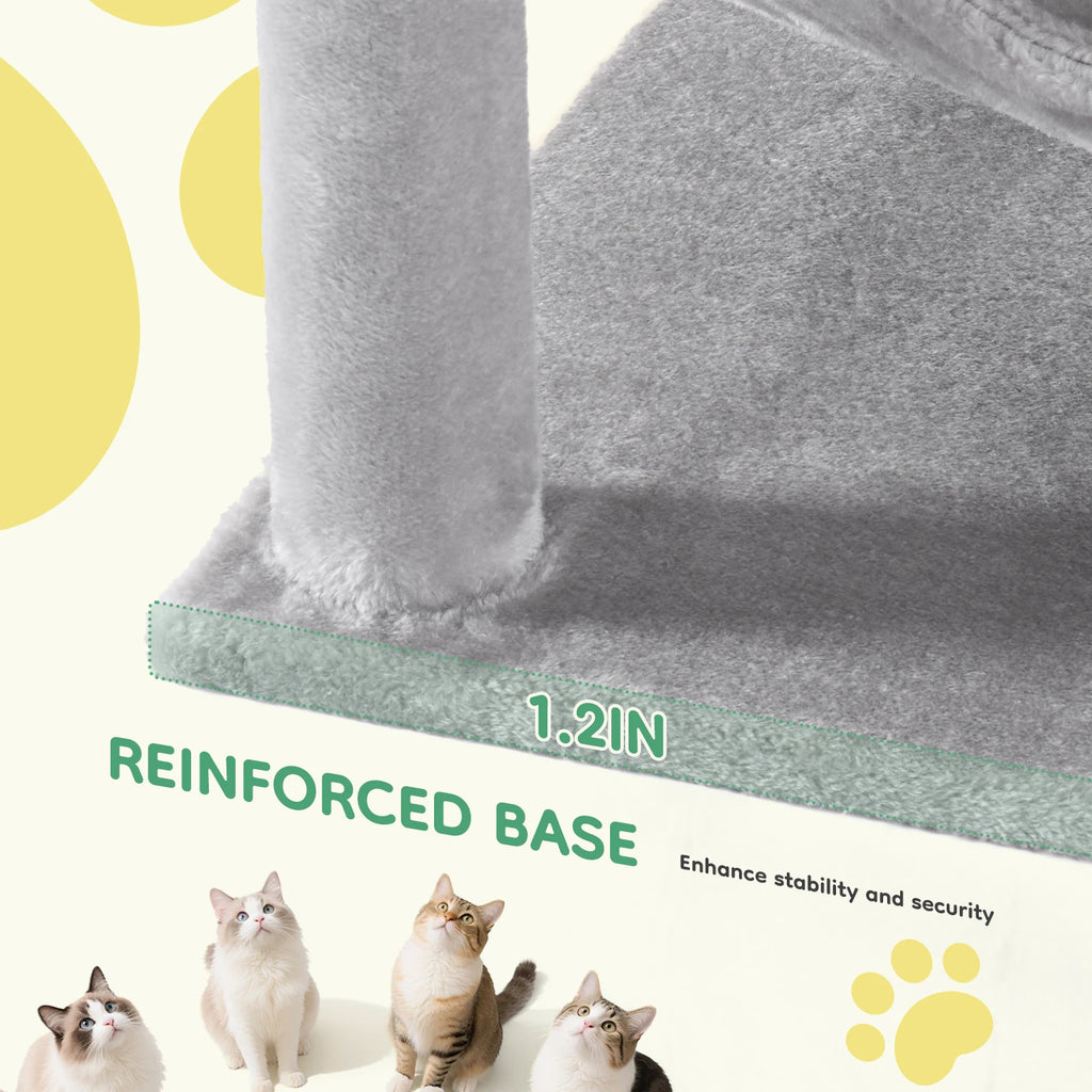 44In Cat Tree Tall Multi-Cat Climbing Tower for Indoor Cat