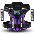 Service Dog Harness, Reflective Dog Vest with 5 PCS Patches, Adjustable Soft