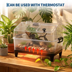 Small Reptile Terrarium Kit W/ Lid, Acrylic Tank, Heating Pad, For Gecko Lizard Tarantula Frog