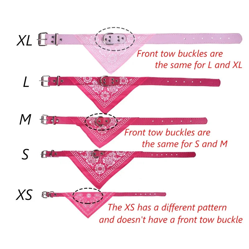 Adjustable PU Dog Cat Collar w/ Detachable Scarf AccessoriesSmall Medium Dogs and Cats