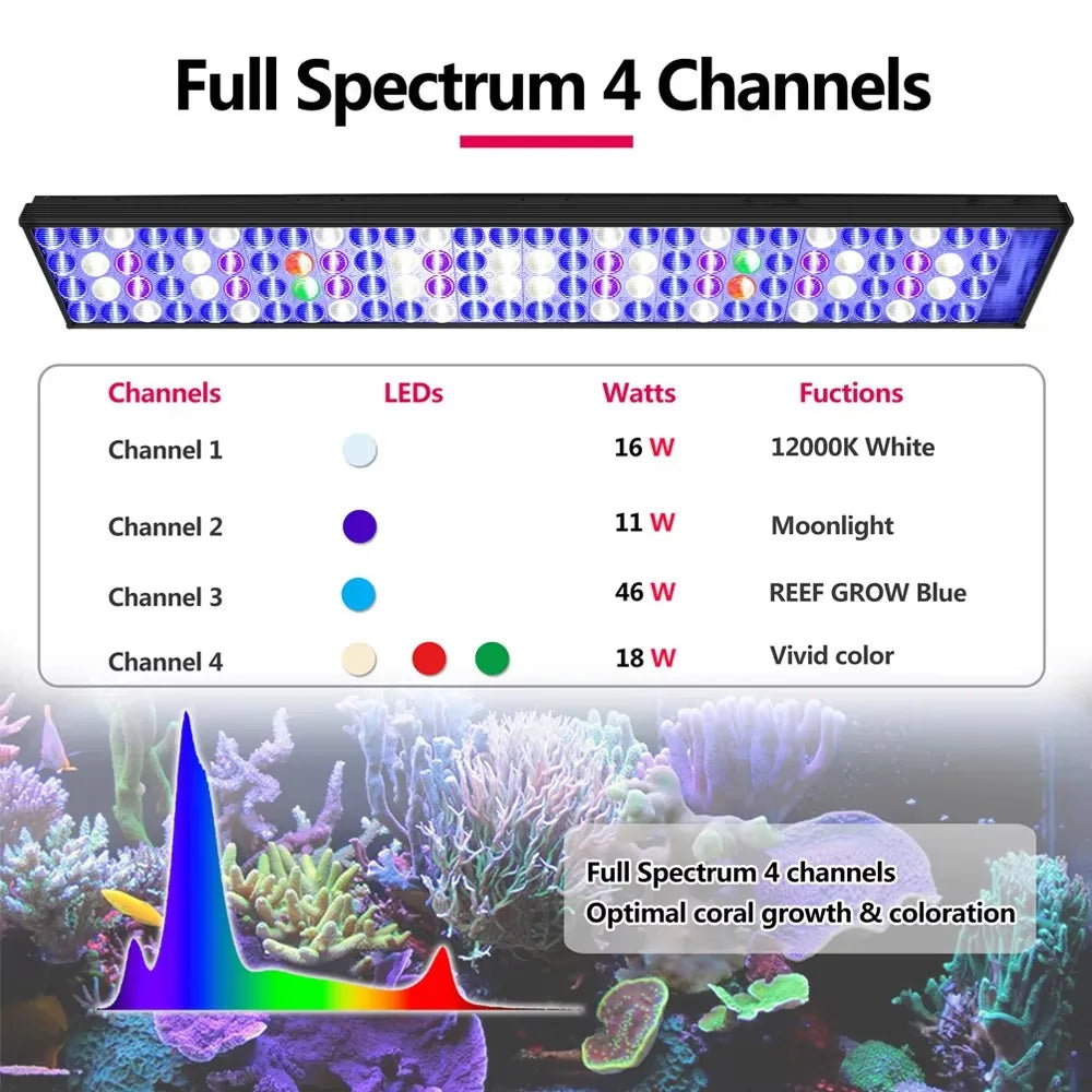 Full Spectrum LED Marine Aquarium Lamp For 60-240cm Led Fish Tank Lights