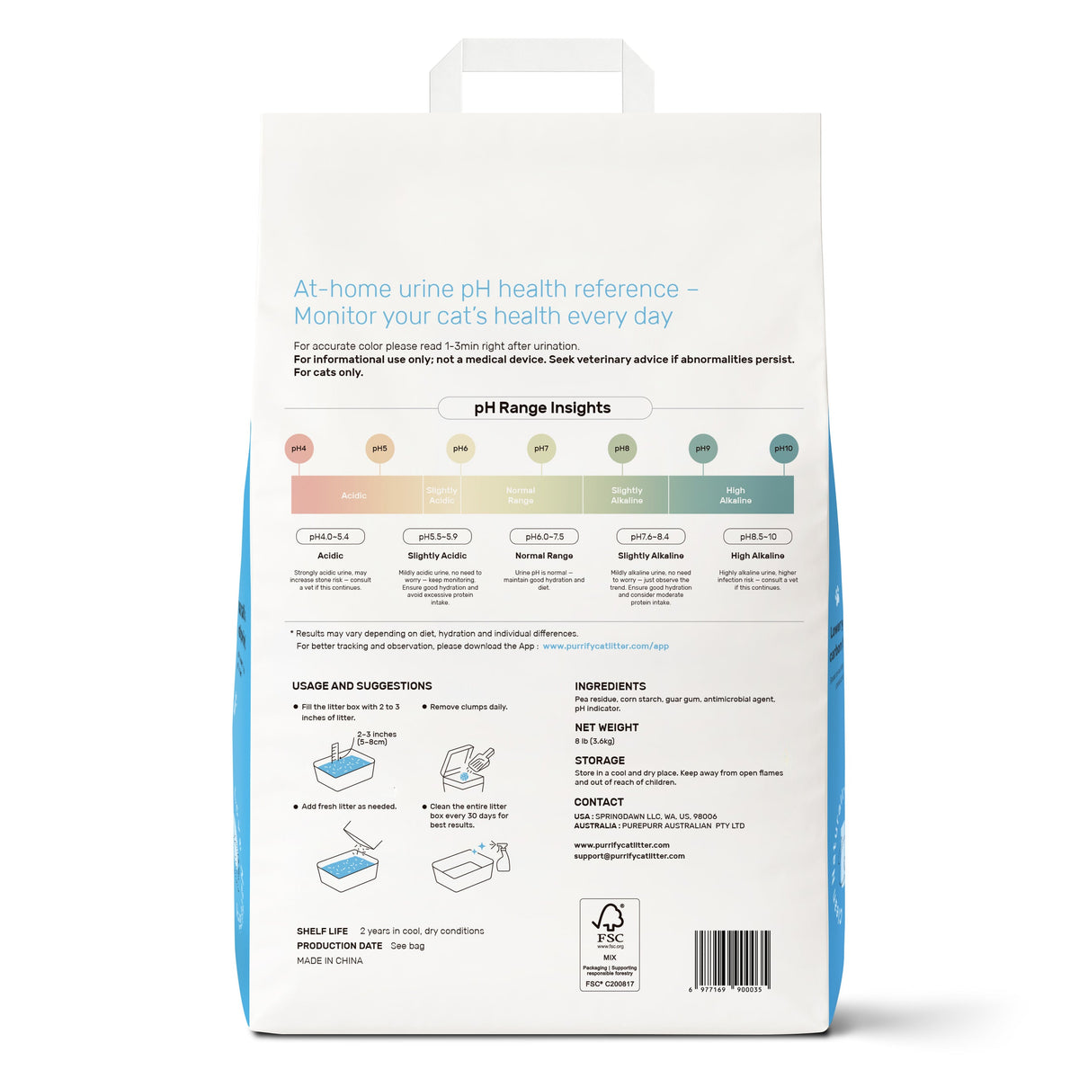 Purrify Health Monitoring Cat Litter Color Changing Clumping Low Dust