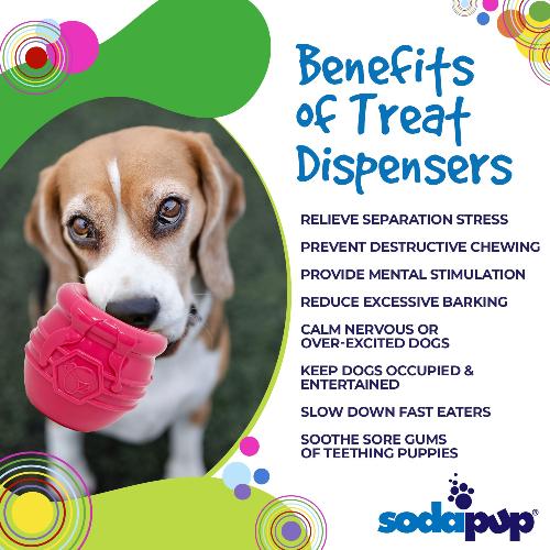 Honey Pot Dog eCup Treat Dispenser | Durable PUP-X Rubber Enrichment Toy
