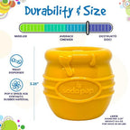Honey Pot Dog eCup Treat Dispenser | Durable PUP-X Rubber Enrichment Toy