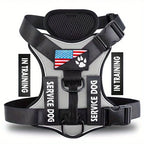 Service Dog Harness, Reflective Dog Vest with 5 PCS Patches, Adjustable Soft