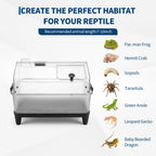 Small Reptile Terrarium Kit W/ Lid, Acrylic Tank, Heating Pad, For Gecko Lizard Tarantula Frog