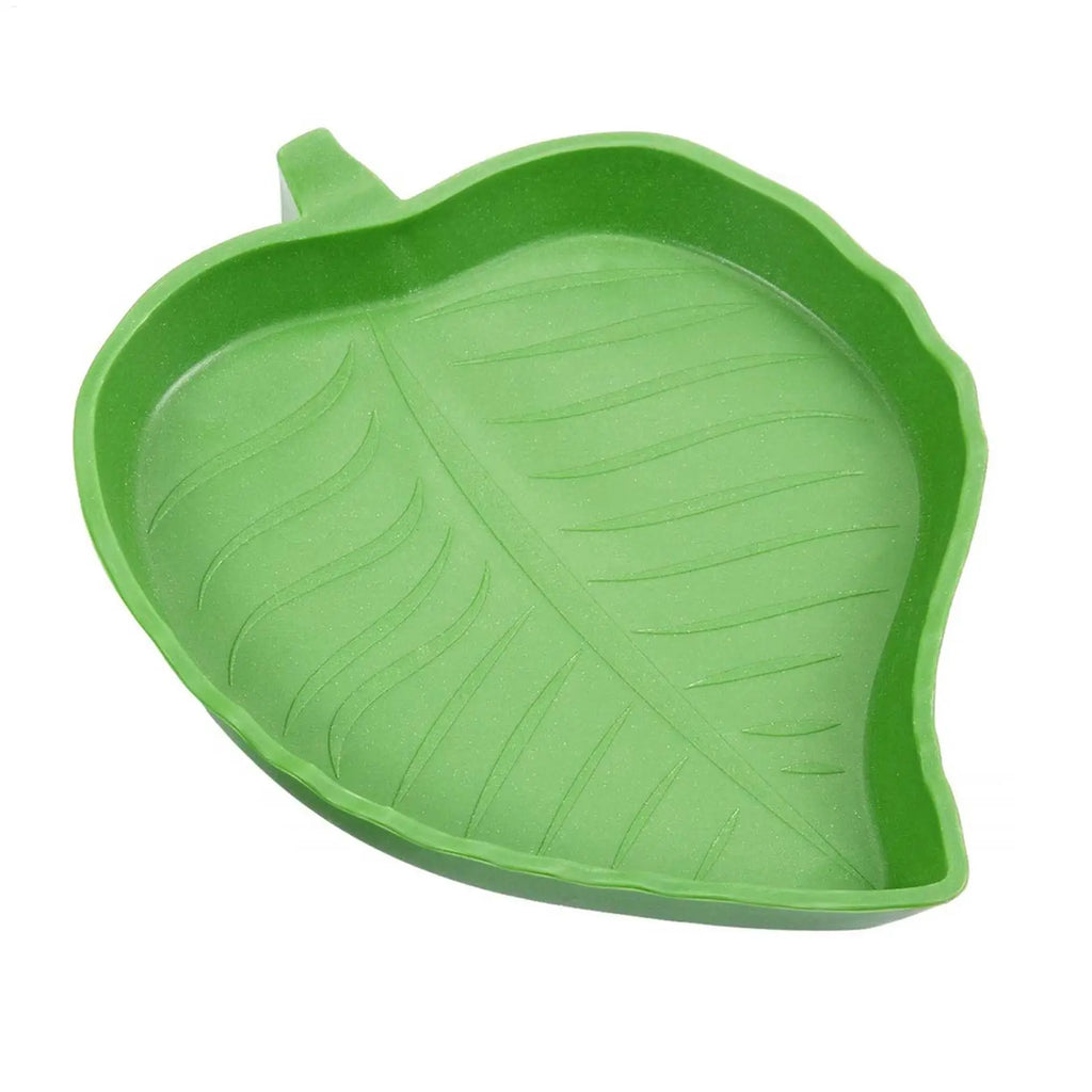 Reptile Leaf Shape Dish Flat Water Plate for Lizards Young Bearded Dragons Chameleon Small Snakes Water Plate for Turtle Lizards