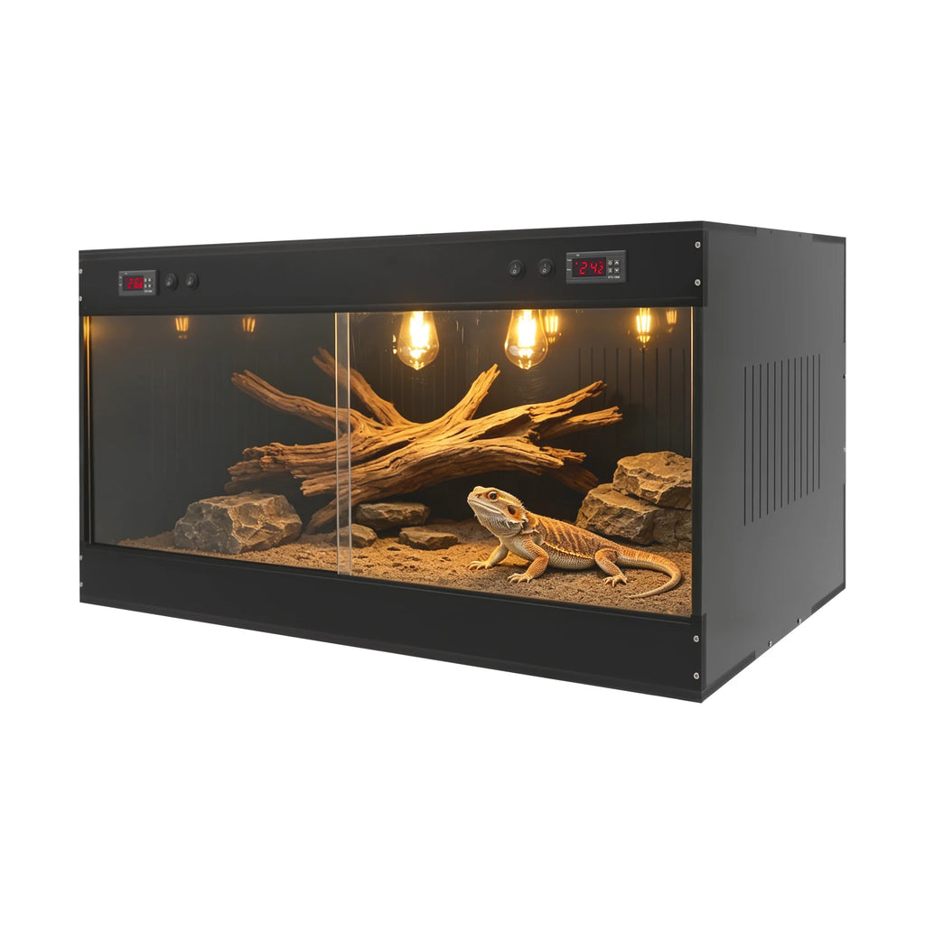 Reptile Terrarium w/ Temperature Control, Dual Zone Thermostat & for Gecko Snake Turtle