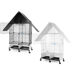 Large 2 tier Bird Cage with
Wheels Stand House Shape
