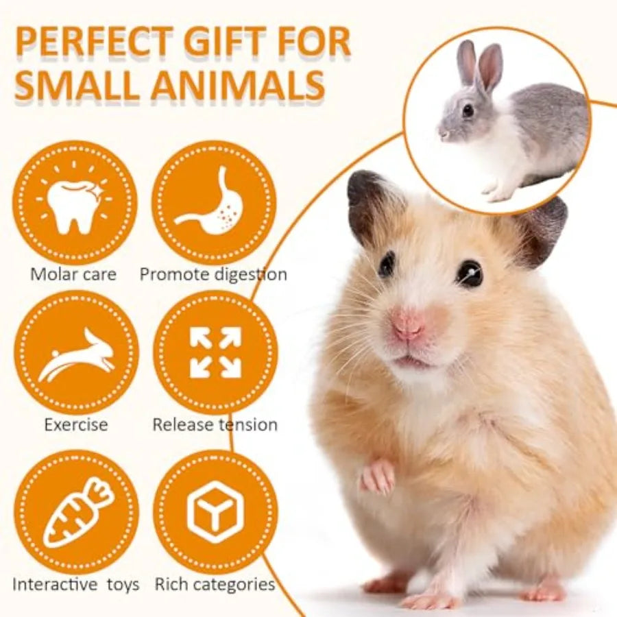 Hamster Toys Set, Guinea Pig Small Animal Toy Cage Accessories, Chinchillas, Gerbils, Rats, Rabbit Rodents