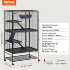 64.6"Rolling Metal Cage Large 4-Tier