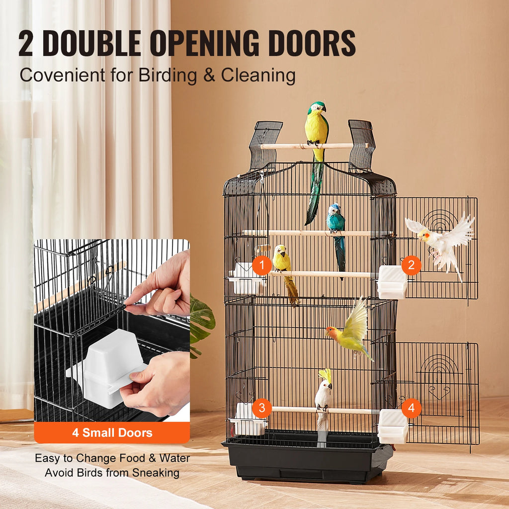 Open Top Large Parrot Bird Cage Hanging Bird Cage