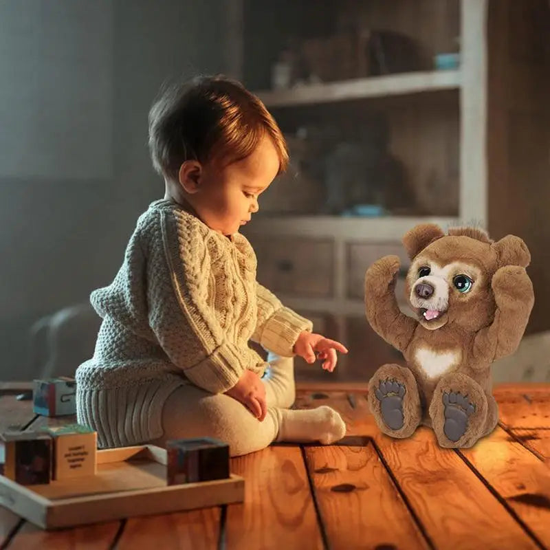 Soft Curious Bear Animals Doll Kids Toy Cute Bear With Sound
