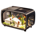 Creative fish tank transparent w/ lid aquarium desktop ecological landscaping ornamental