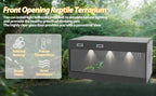 Large Reptile Tank Front Opening w/ Temperature Control Glass Sliding Door for Lizard Snake