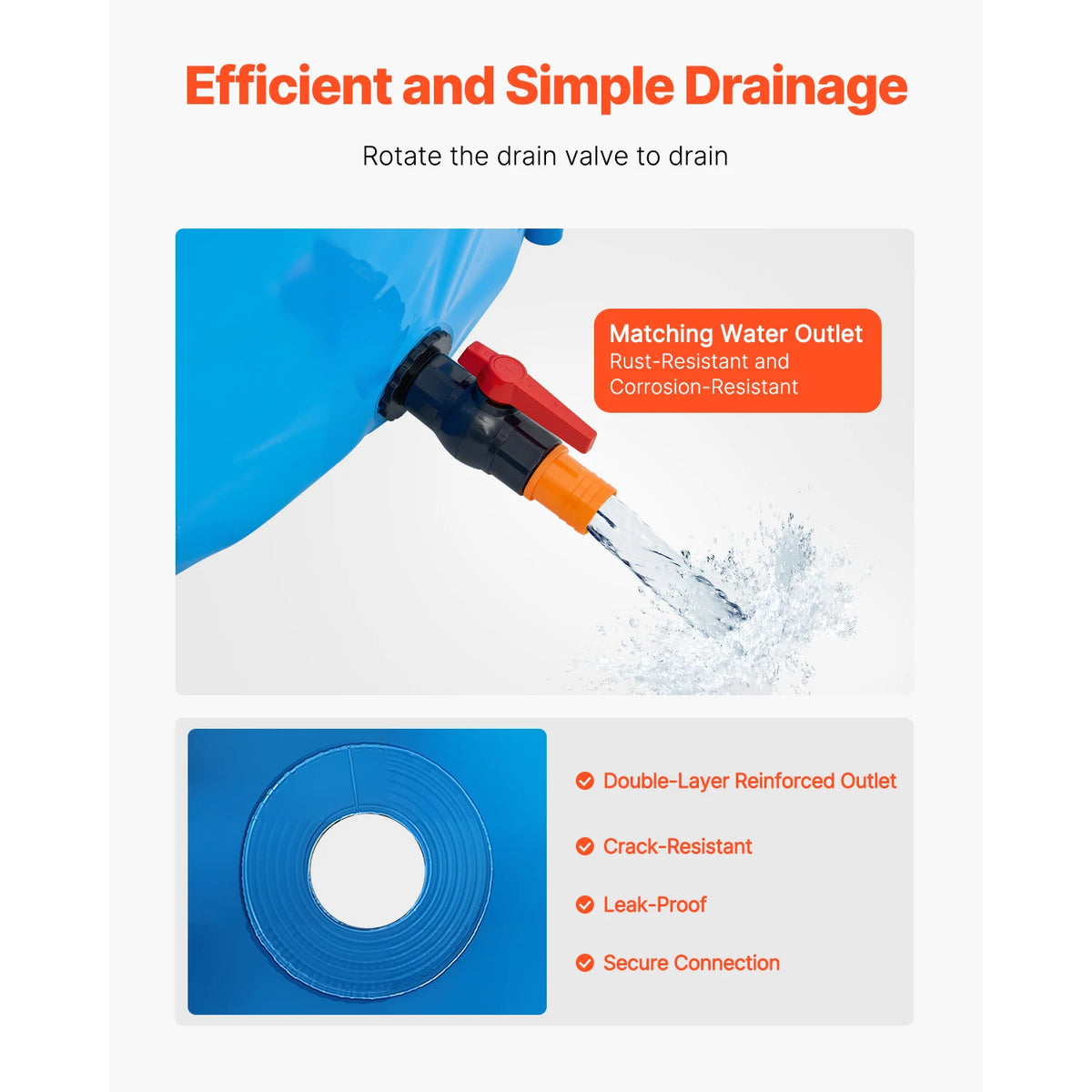 Canvas Round Fish Tank with Stable Frame and Drain Valve for Aquaculture Koi Breeding