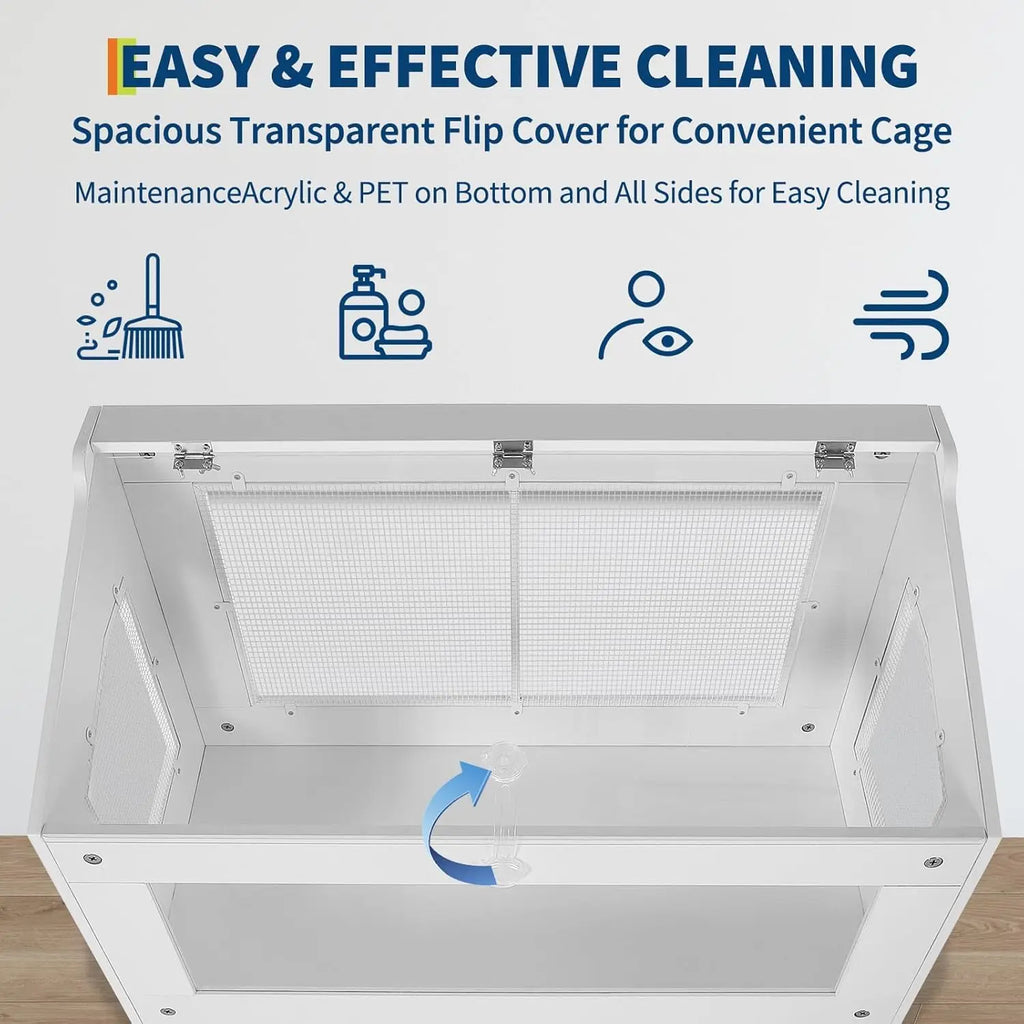 Large small pet cage, ventilated, easy to clean
