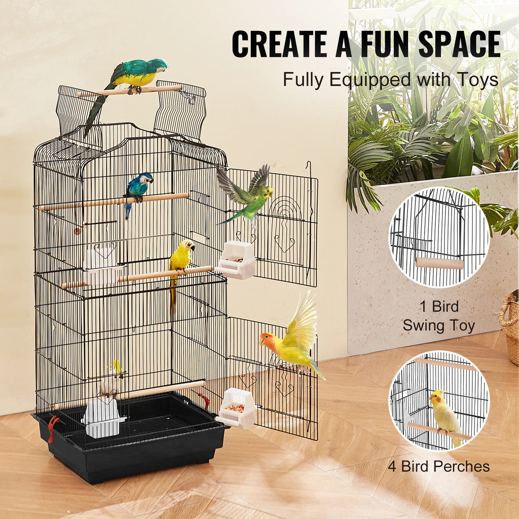 Open Top Large Parrot Bird Cage Hanging Bird Cage